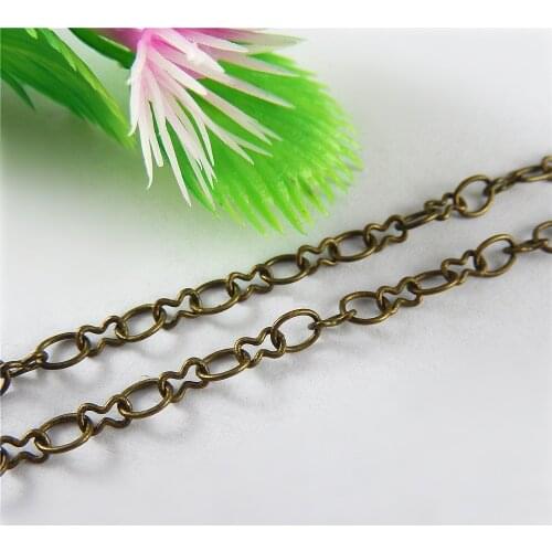 1meter Vintage Alloy Necklace Chain Statement Chain Bracelet Necklace 4.5*4mm Jewelry Making Bronze Chain Accessories 01344