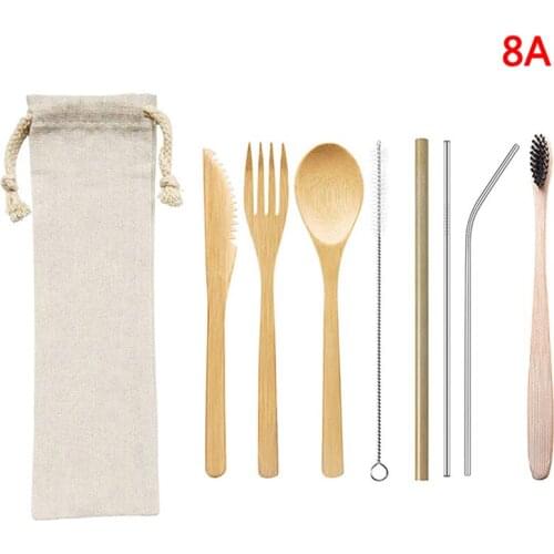1Set Eco Friendly Bamboo Toothbrush Sets Plastic-Free Bamboo Tooth Brush Portable Travel Set