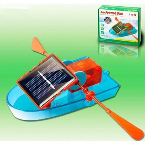 1Pcs Puzzle Assembled Kits Solar Energy Toy Science Experiment Kids DIY Solar Energy Wheel Paddle Ship Toys For Kids Gifts