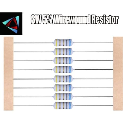 10pcs 3W 5% Wirewound Resistor +-5% 0.1E 10E 1E ohm