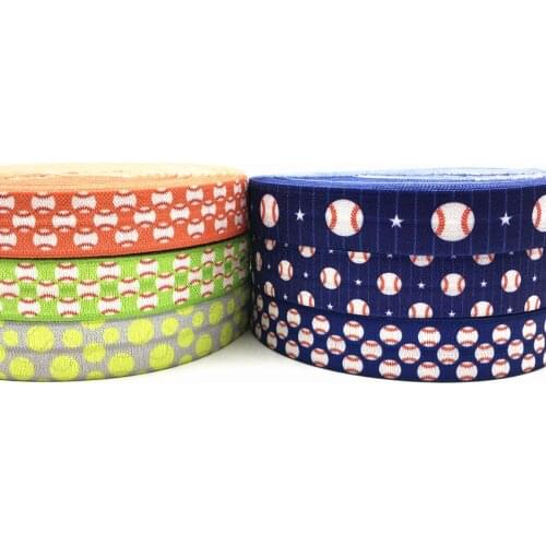 16mm football softball volleyball tennis printed elastic band for exercise FOE DIY Headband Sewing Dree Decoration Accessory 10Y