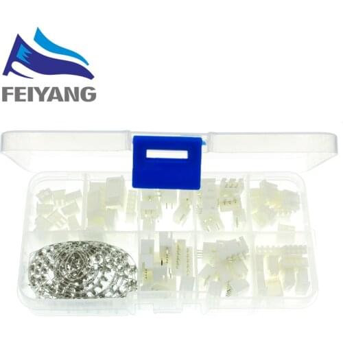 230pcs 40Sets/box kit 2.54mm XH2.54 2p 3p 4p 5p pin Connector plug + straight needle + terminal socket Header wire Adaptor