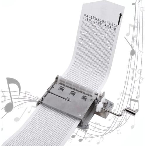 30 Note Mechanical Musical Box Tape Hand Crank Music Box Movement Part + Puncher With 3 Strips DIY Songs Perfect Gift Set HOT
