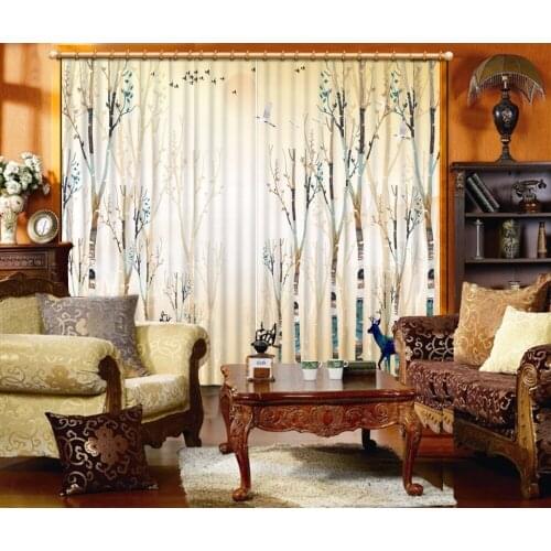 3D Curtains For Living room 3D Stereoscopic Creative Invisible tree 3D Blackout Curtains Kitchen Window Curtains