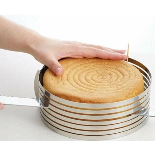 6 Layers Cake Cutter Slicer Steel Round Bread Cake Cutter Slicer Mousse Ring Mould Cake Decorating Adjustable Tools