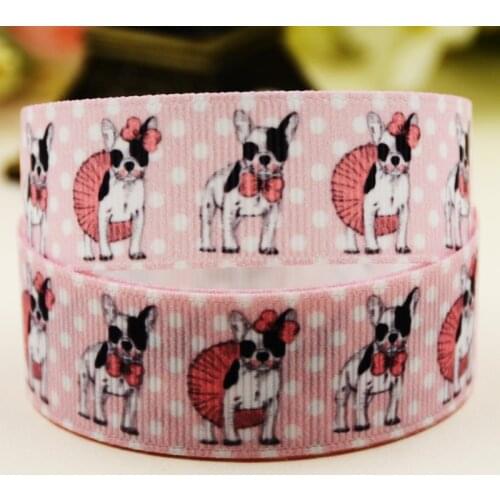 22mm 25mm 38mm 75mm Dog print Cartoon printed Grosgrain Ribbon party decoration 10 Yards X-02889