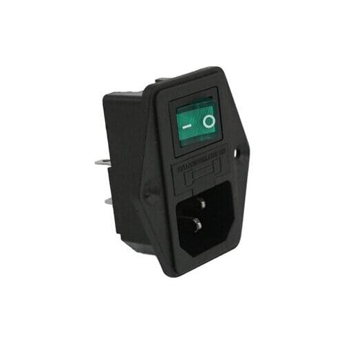 AC 10A 250V IEC320 C14 Inlet Module Plug Neno Lamp Boat Switch 4 Pins