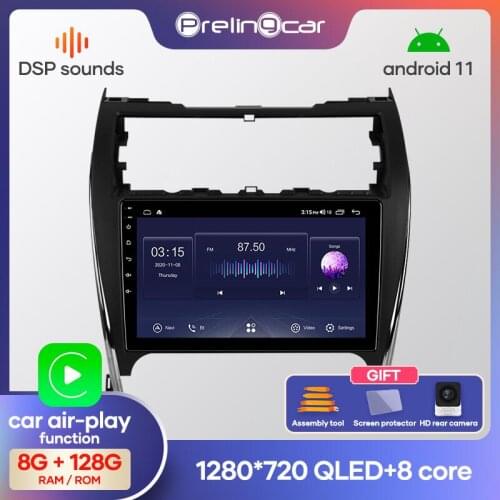 Prelingcar Car Radio Multimedia Video Player GPS Navigation For TOYOTA CAMRY 2012 2013 2014 2015 2016 2017 Android 10.0 2din 4G