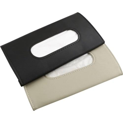 Car Leather Tissue Box Towel Sets Car Sun Visor Tissue Box Holder Storage Carton Accessories for Toyota VW Audi Suzuki Hyundai