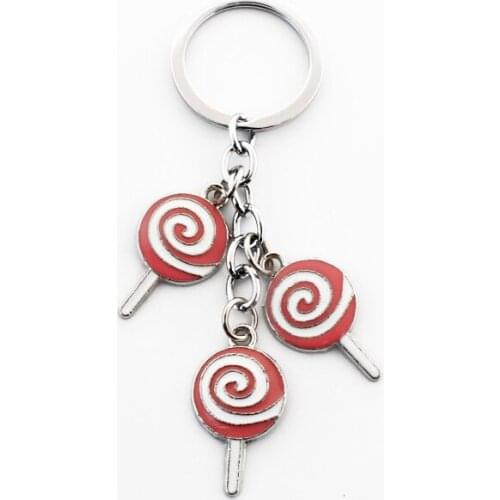 FREE SHIPPING BY DHL 100pcs/lot New Cute Zinc Alloy Metal Lollipop Keychains Lollipop Keyrings Lollipop Keyholders Lady Gifts