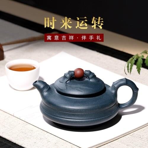 Yixing purple sand tea set, raw ore, green mud, turn around, purple mud, all manual teapot, a new product customization