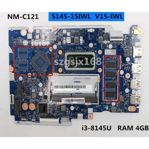 For Lenovo S145-15IWL V15-IWL notebook computer nm-c121 motherboard i3-8145U RAM 4GB ，integrated graphics FRU: 5b20s41719 100