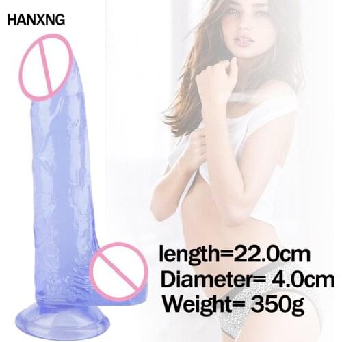 22cm Long Dildofor Women Masturbation Real Feel Soft Realistic Penises Powerful Sucker Cup Dildos Flexible Plug Sex Toys Shop