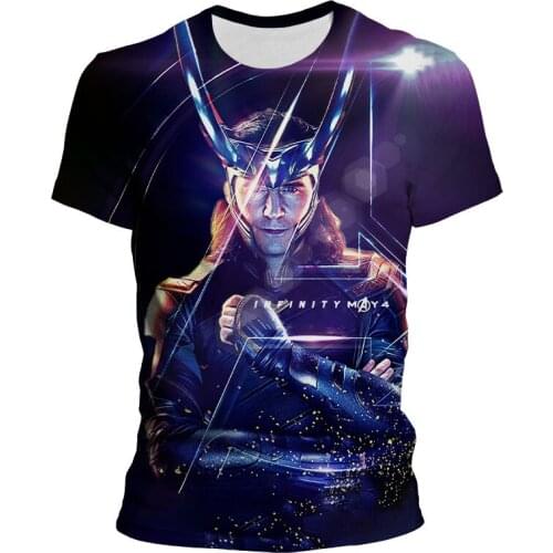 Disney Marvel Super Hero Loki T Shirt Mens Women Funny God of Mischief Loki 3D Graphic Tees Unisex Tops Cartoon T-shirt Female