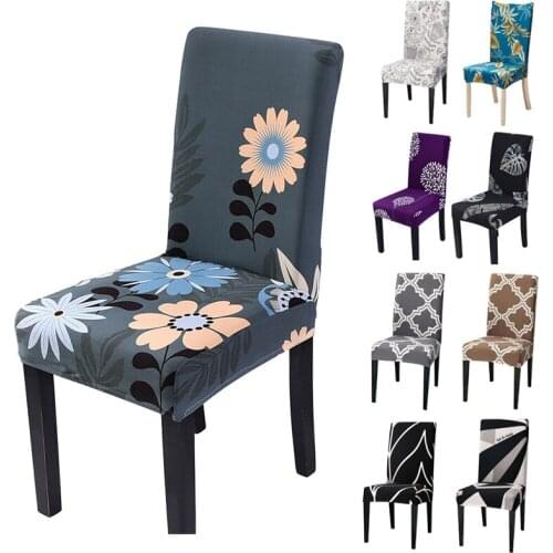 Geometric Dining Chair Cover Spandex Elastic Chair Slipcover Case Stretch Chair Covers for Wedding Hotel Banquet Dining Room