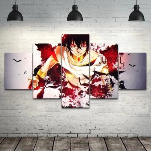Canvas Home Decor 5 Panel Japanese Animation Picture Art Painting Modular Printed Wall Labyrinth Of Magic Poster Bed Room Frame