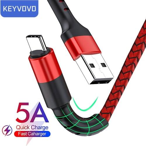 5A Super Fast Charge USB Type C Cable For Huawei P40 Mate Xiaomi Redmi QC 3.0 Charging Type-C Phone USB C Cable For Samsung Date