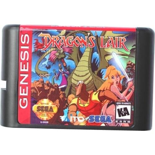 Dragons Lair 16 bit MD Game Card For Sega Mega Drive For Genesis