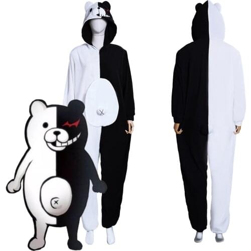 Danganronpa Dangan Ronpa Monokuma and Monomi Cosplay Costumes Jumpsuit Pajamas Sleepwear Halloween Carnival