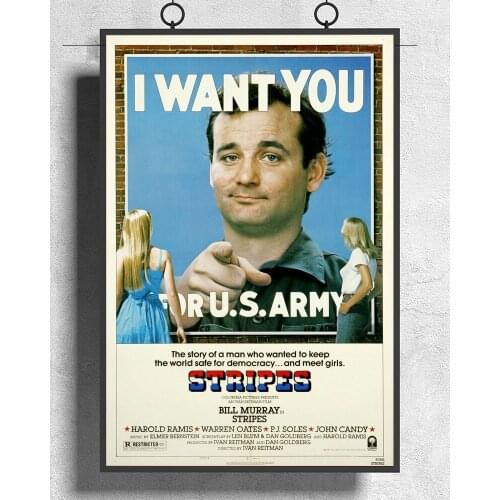 L132 STRIPES Movie 1981 Classic 01 Silk Fabric Poster Art Decor Indoor Painting Gift