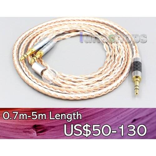LN007009 16 Core OCC Silver Plated Mixed Headphone Earphone Cable For Denon AH-D7200 AH-D5200 AH-D9200 3.5mm Headphone pin