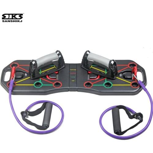Multi-functional Push Up Board Family Chest Muscle Training Belt Pull Rope Folding Push Up Frame