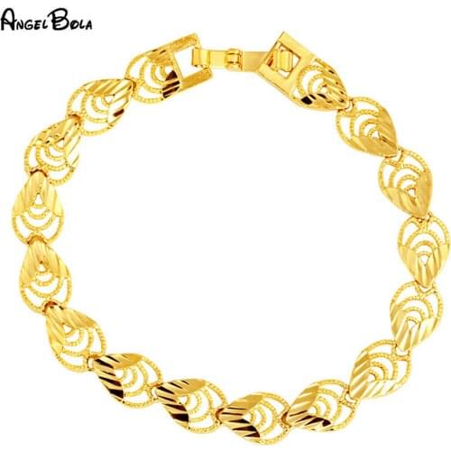 Muslim New Fashion Water Drop Shape Women Charm Bracelet Luxury Gold Jewelry Islamic Dress Bracelet Wedding Gift Wholesale