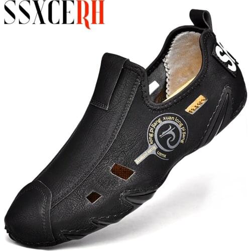 2021 New Summer Mens Soft Leather Casual Shoes Luxury Fashion Soft Loafers Moccasins Breathable Non-Slip Driving Shoes Big Size