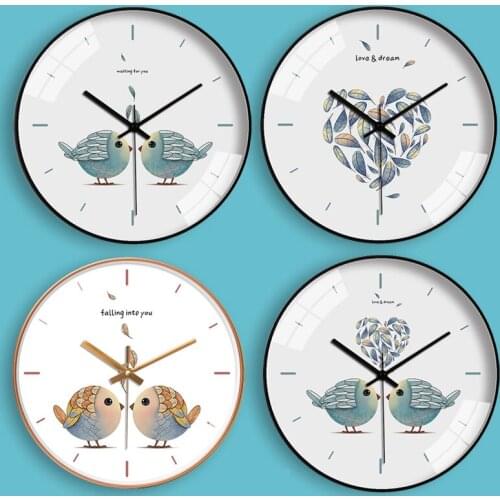 Nordic Art Wall Clock Living Room Creative Bird Simple Wall Clock Living Room Children Bedroom Quartz Mute Home Decor AA50ZB