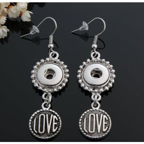 New Fashion DIY Love Snaps Button Drop Earring Snaps Jewelry Fit Diy 12mm Button Jewelry