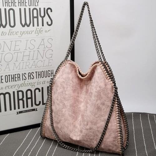 2020 Autumn Winter new frosted material handbag chain woven foldable ladys shoulder bag women multi-funcation bag