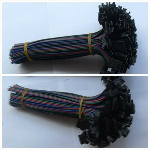 New 50 pair 4 PIN Male and Female RGB Connector Wire Cable For 3528 5050 SMD LED Strip