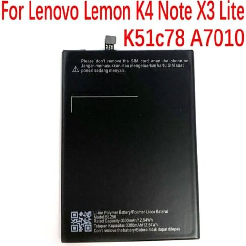 New Original 3300mAh Battery BL256 For Lenovo Lemon K4 Note K4note X3 Lite K51c78 A7010 Phone In Stock+Tracking Number