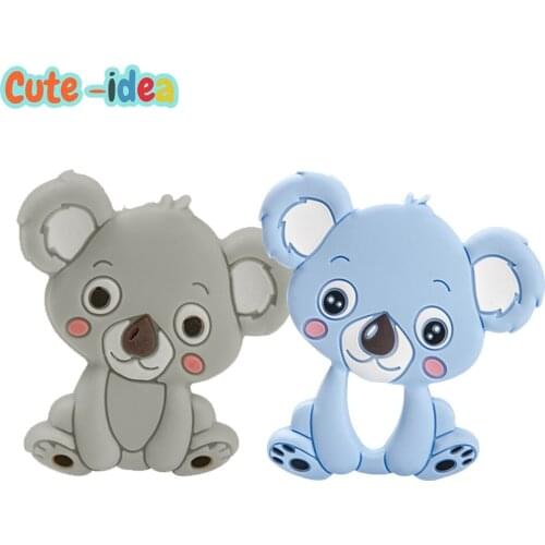 Cute-idea 2pcs Baby Silicone Teethers Food Grade Teething Toy Animal Koala DIY Baby Product Accessories For Pacifier Chains