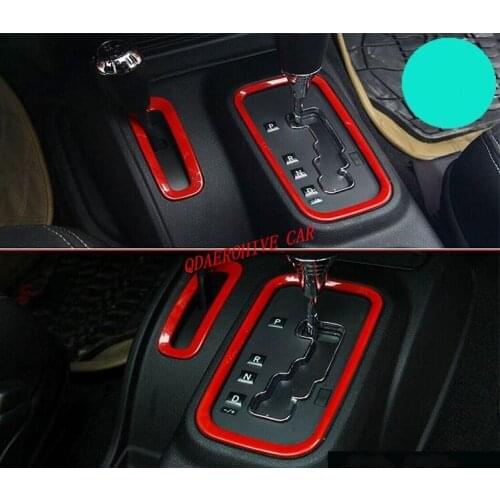 QDAEROHIVE ABS Car Gear Box+ Gear Shift Transfer Case Decoration Trim For Jeep Wrangler Rubicon JK 2011-2016
