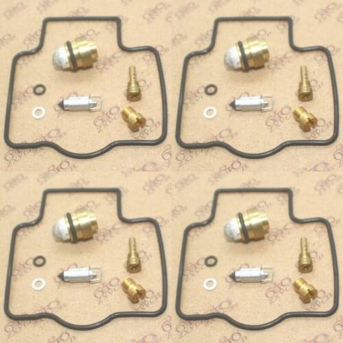 4SET For Kawasaki ZX1100 C/D ZZR1100 Ninja ZX-11 ZX ZZR 1000 Carburetor Repair Kit Rebuild Seal Float Valve Pilot Screws