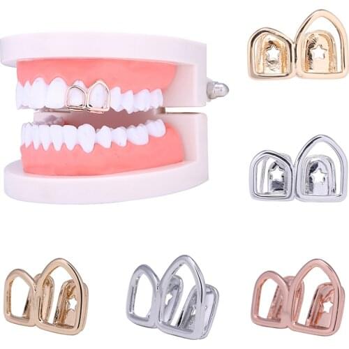 Rapper Hip Hop Teeth Grillz Set for Men womenTop Bottom Mouth Gold Silver Color Teeth Grills Tooth Caps Fashion Dental Jewelry