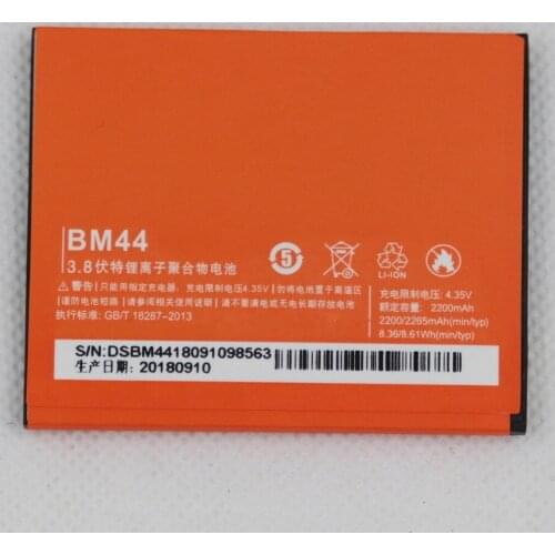 10pcs/lot Phone Replacement Batteries Genuine Lipo Lithium Battery BM44 For RedMi2/1s 2A Miui Millet High-capacity 2200mA