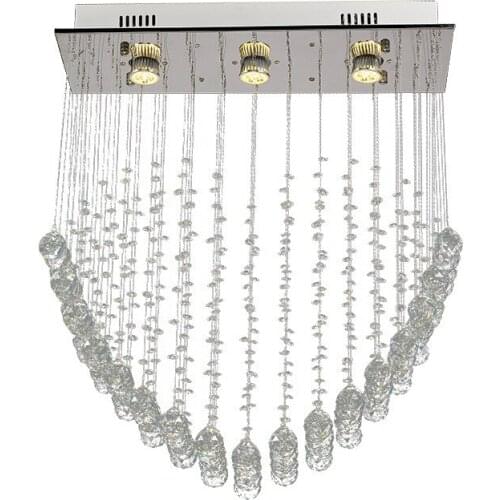 Modern led K9 Rectangular Crystal Lighting Fixtures for Living Room Dining Room Living Room Ceiling Lamp
