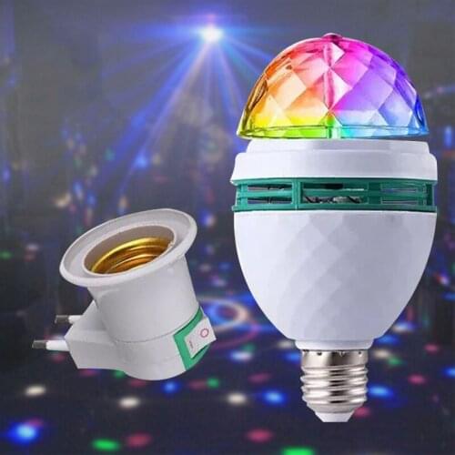 LED Color Crystal Magic Ball Light Bulb E27 Rotating Light Diamond Shell Diamond Shade KTV Bar Party Decoration Atmosphere Light