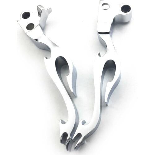 Aftermarket motorcycle accessories CHROMED Brake Clutch Flame Lever for harley davidson XL Sportster 883 1200 softail