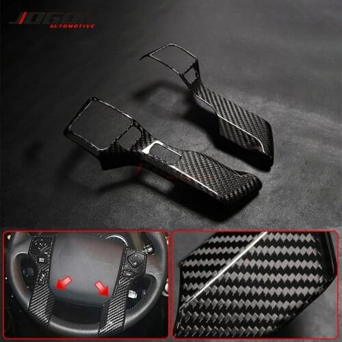 Carbon Fiber Steering Wheel Button Switch Panel Cover Trim Sticker For Toyota 4Runner Sequoia Tacoma Tundra TRD SR5 2010-2020