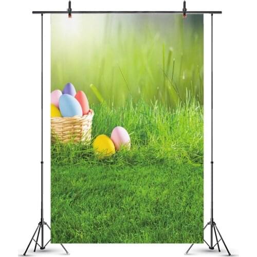 Spring Backdrop for Photography Easter Egg Grassland Forest Flower Scenery Background Photo Studio Children Photoshoot Props