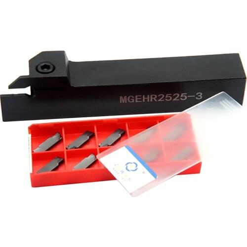 10PCS MGMN300 PC9030 High quality Carbide Inserts + 1PC MGEHR2525 3 Right Grooving Tool Holder Parting Plate CNC Lathe Tool Set