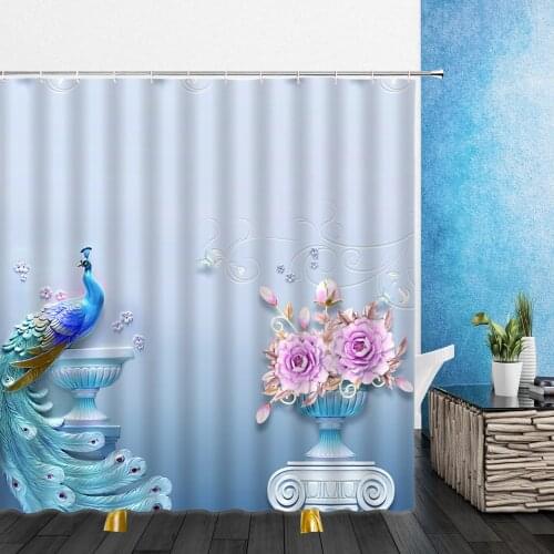 Myth Animal Shower Curtains Phoenix White Dove Dream Castle 3D Print Bathroom Home Decor Waterproof Polyester Cloth Curtain