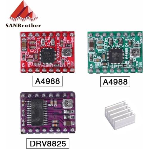 3D Printer Parts A4988 DRV8825 Stepper Motor Driver With Heat sink For SKR V1.3 1.4 GTR V1.0 RAMPS 1.4 1.6 MKS GEN V1.4 board