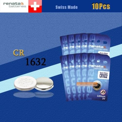 10 X renata lithium Battery CR1632 3V %100 original brand renata 1632 battery