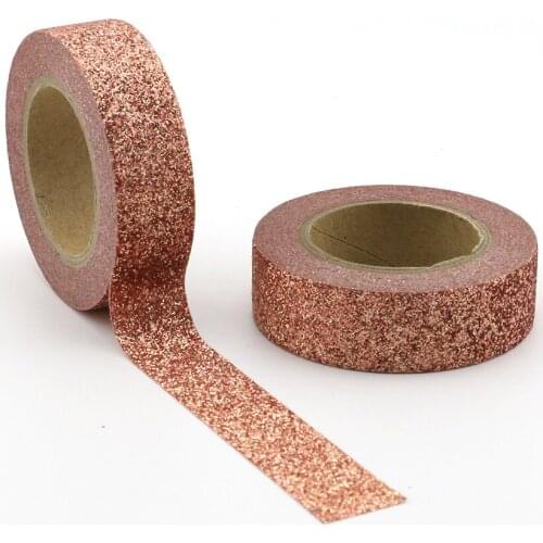 10pcs/lot Brown powder Washi Tape Glitter Japanese Stationery 15mm* 5meter Kawaii washi tape set Scrapbooking Decorative Tape