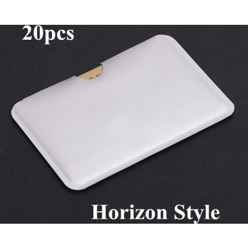 20pcs Horizon Style Anti-Scan Card Sleeve Credit RFID Card Protector Aluminum Foil Portable Bank Card Holder