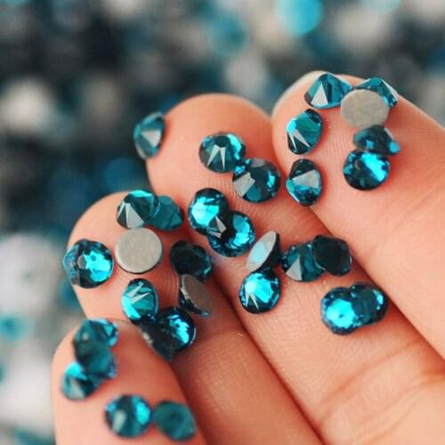 2088 Blue Zircon Crystal HotFix Rhinestone Glass Stones Flatback Rhinestones DIY Stones For Gym Suit Clothes Dresses